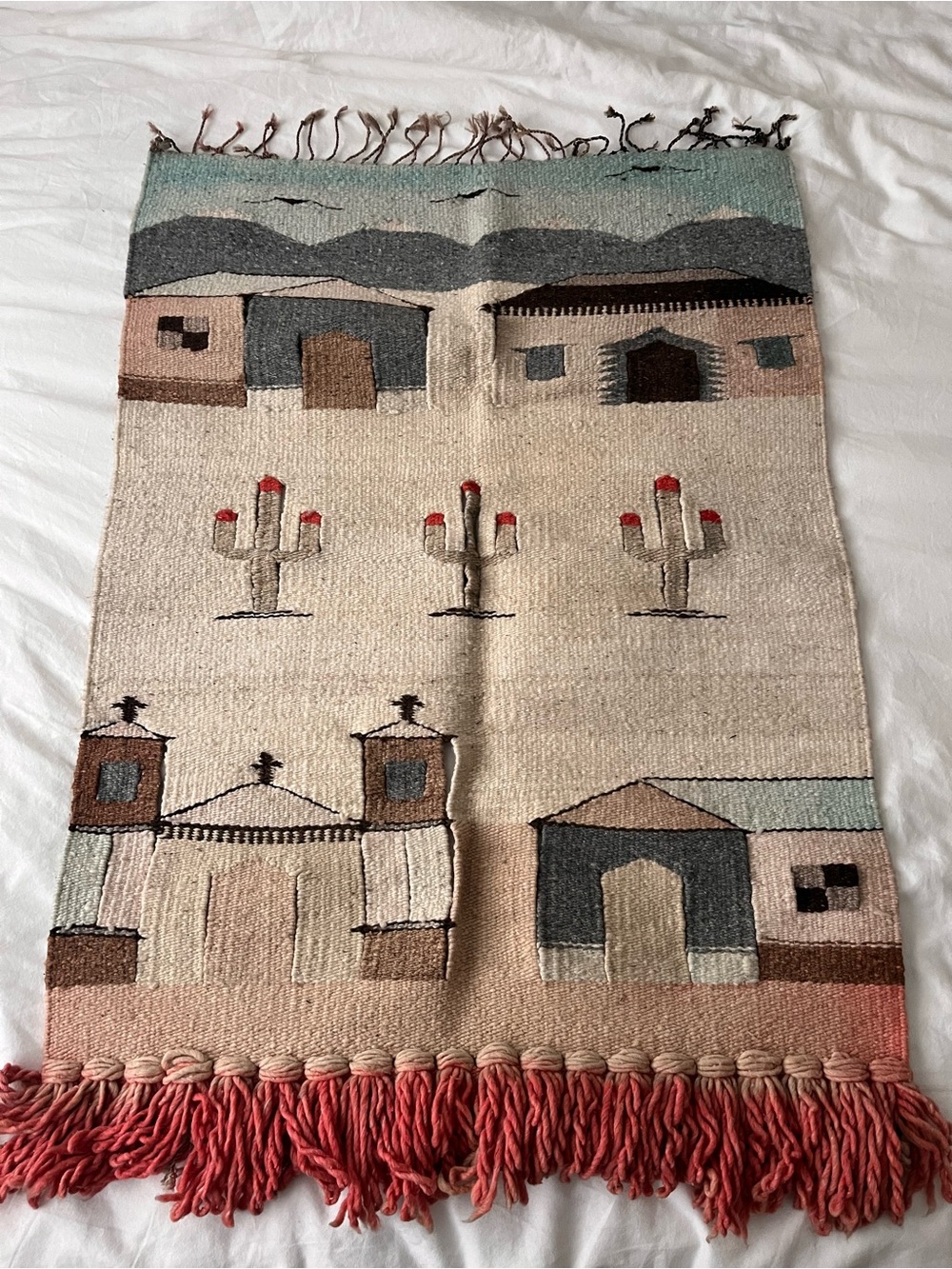 Vintage New Mexico wall hanging woven art